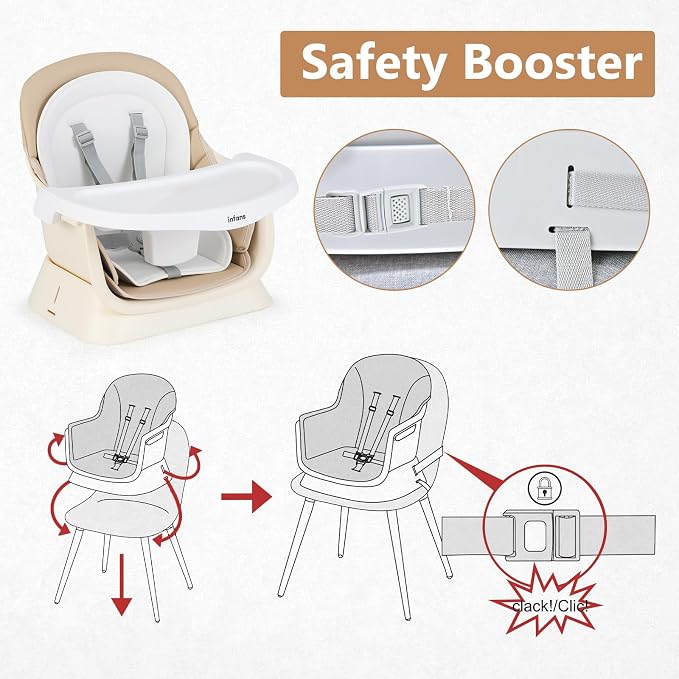 INFANS 8 in 1 Baby High Chair, Convertible Highchair - Image 8