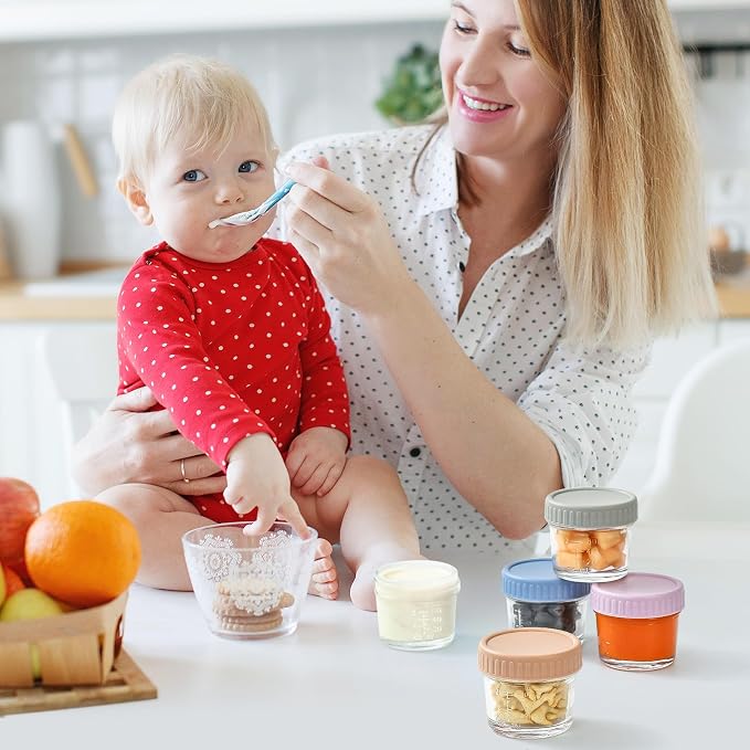 DRKIO 12 Pack Glass Baby Food Storage Containers - 4 Oz Baby Food Jars - Image 7
