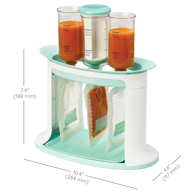 Infantino Squeeze Station, Baby Food Maker & Pouch Filler, Fill 3 Reusable - Image 5