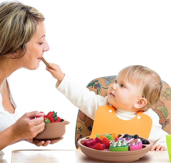 Dandat 24 Pcs Silicone Baby Feeding Set, 6 Baby Toddler Suction Bowls 6 Divided - Image 7