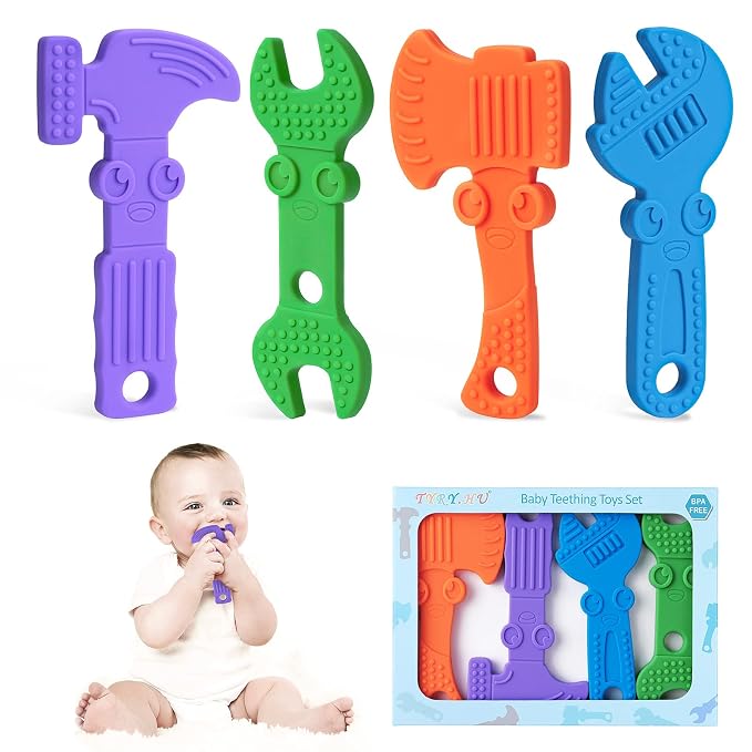 TYRY.HU Baby Teething Toys for Babies, Baby Teether Toys, BPA Free Silicone by TYRYHU