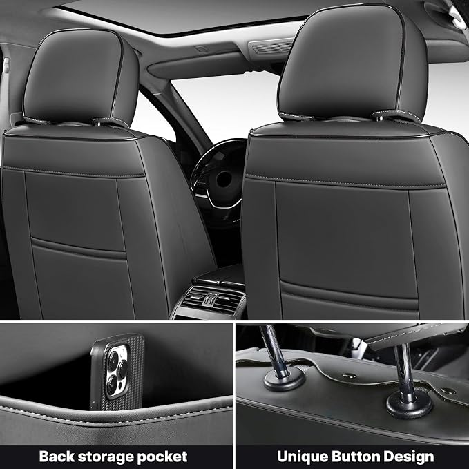Car Seat Covers Full Coverage Seat Cover Premium Waterproof Faux Leather - Image 3