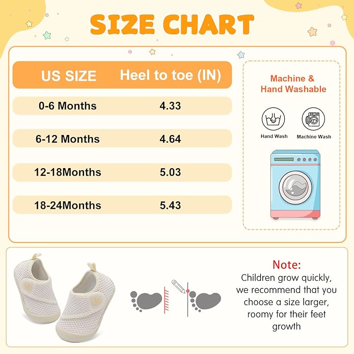 FEETCITY Baby First Walking Shoes Wide Baby Shoes Infant Sneakers Newborn Crib - Image 7