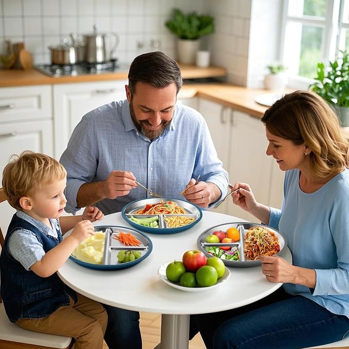 BUSOHA 2 Pack Stainless Steel Kids Plate - Image 7