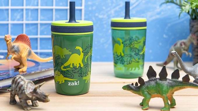 Zak Designs Dino Camo Kelso Tumbler 3pc Set, Leak-Proof Screw-On Lid - Image 11