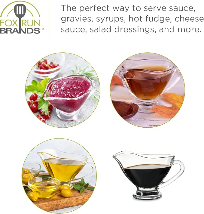 Fox Run Glass Gravy Boat, 9 oz, 270 ml Large Gravy Serving Dish - Image 5