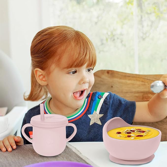 100% Silicone baby feeding set, BPA free Baby dishes set - Image 7