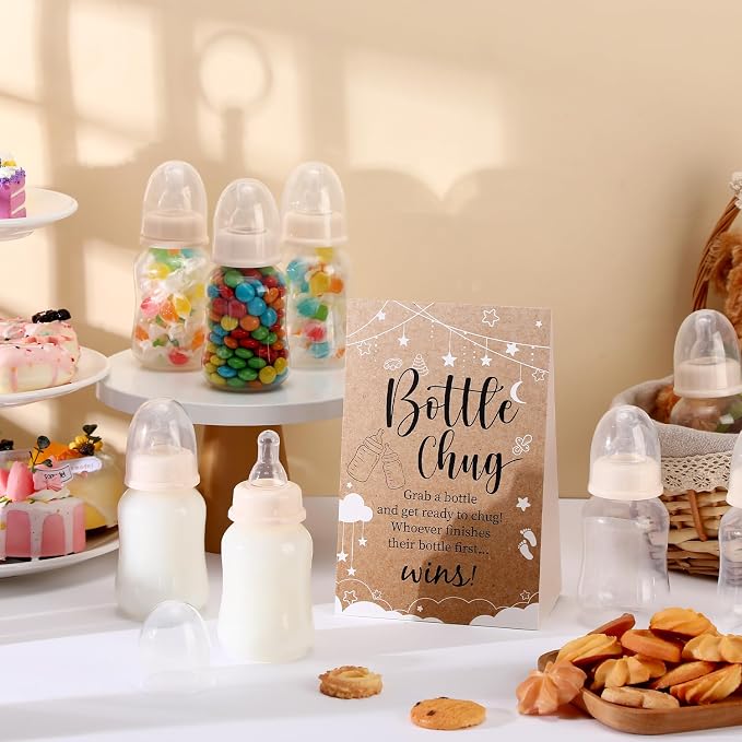 TrelaCo Bottle Chug Baby Shower Game 20 Pcs Baby Bottles Shower Favor - Image 4