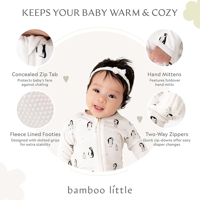 Bamboo Little Soft Baby Footie Pajamas, Baby Clothes, Newborn Sleepers - Image 2