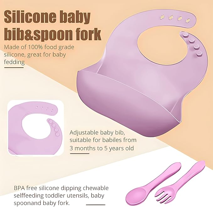 Silicone Baby Feeding Set, Miicasa Baby Led Weaning Supplies Kit - Image 3