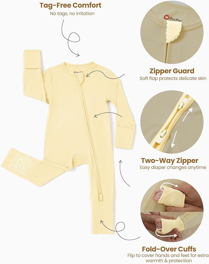 PATPAT Baby Footie Romper with Mittens - Image 6