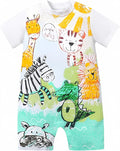 Cute Giraffe + Zebra With Floral Print Long Sleeve Baby Girl Clothes White by AOSWEP