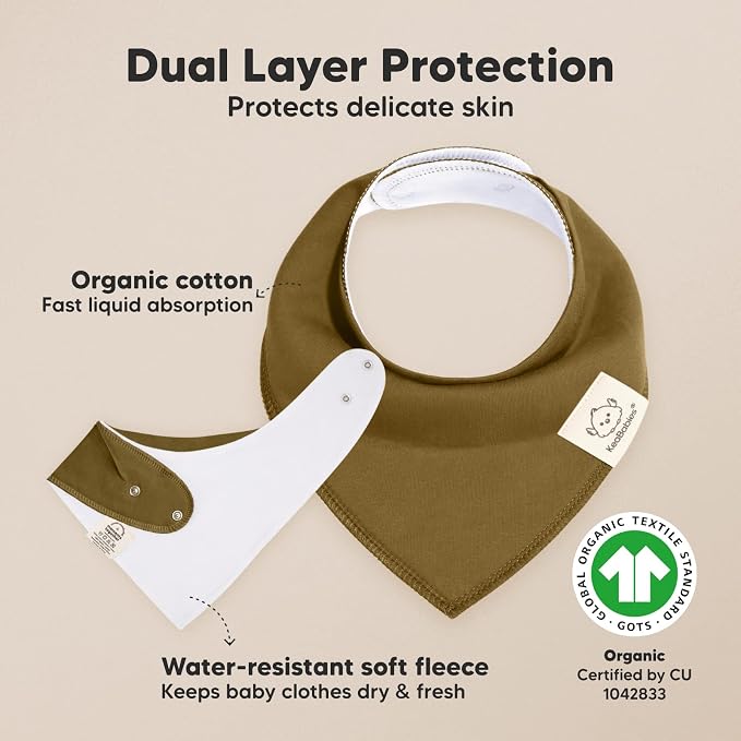 8-Pack Organic Baby Bandana Bibs - Image 2