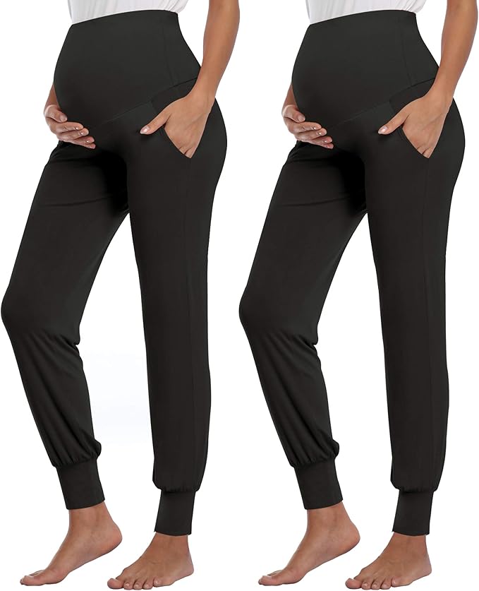 AMPOSH Women's Maternity Pants Stretchy Lounge Workout Pants Casual Loose Comfy by AMPOSH