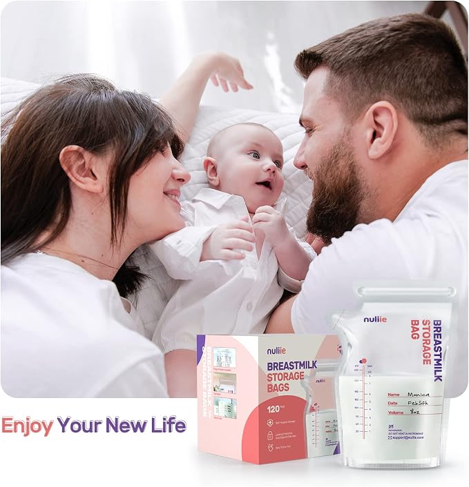 Nuliie 120 Pcs Breastmilk Storage Bags, 8 OZ Breast Milk Storing Bags, Milk - Image 9