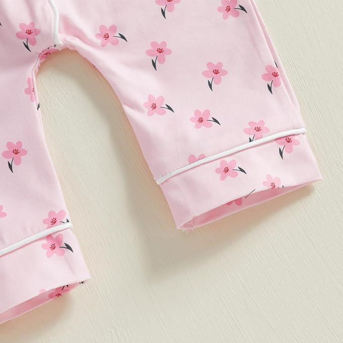 Balaflyie Baby Girl Button Down Pajamas Romper One-Piece Jumpsuit Long Sleeve - Image 5