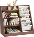 Kids Bookshelf Toy Storage Organizer 4-Tier Wood Book Rack Toddler Bookcase by HedoAjim