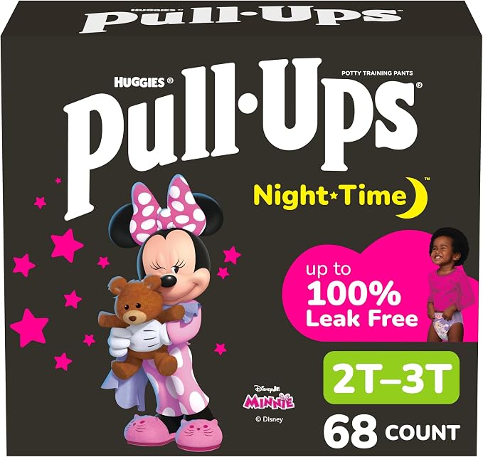 Pull-Ups Girls' Nighttime Potty Training Pants, Training Underwear, 68 Ct by Pull-Ups
