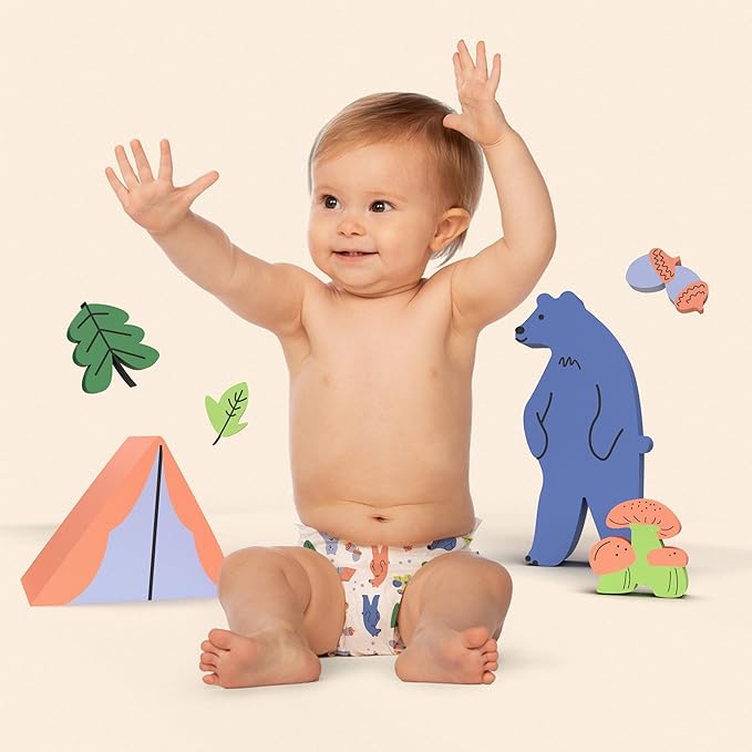 Hello Bello Premium Diapers Size 2, Happy Camper Designs, 30ct Jumbo Pack - Image 4