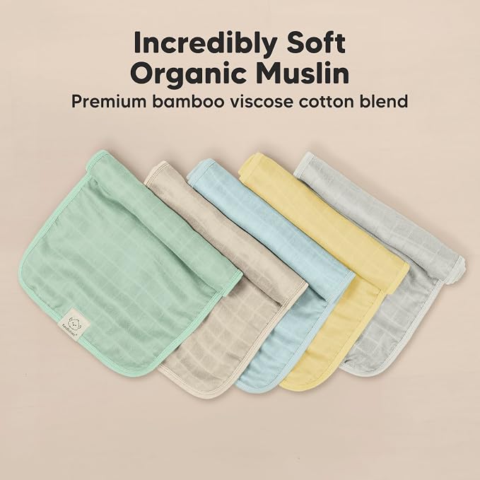 5-Pack Cotton Muslin Burp Cloths Baby Girls, Boys - Image 4