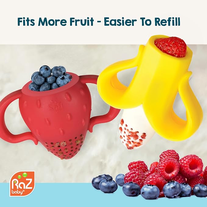 RaZbaby Fruitique Fruit Feeder One-Piece Baby – Larger Opening - Image 7