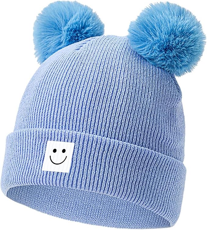 AZJ Baby Beanie Hat Toddler Infant Winter Knitted Hat Kids Soft Warm Pom Pom by AZJ