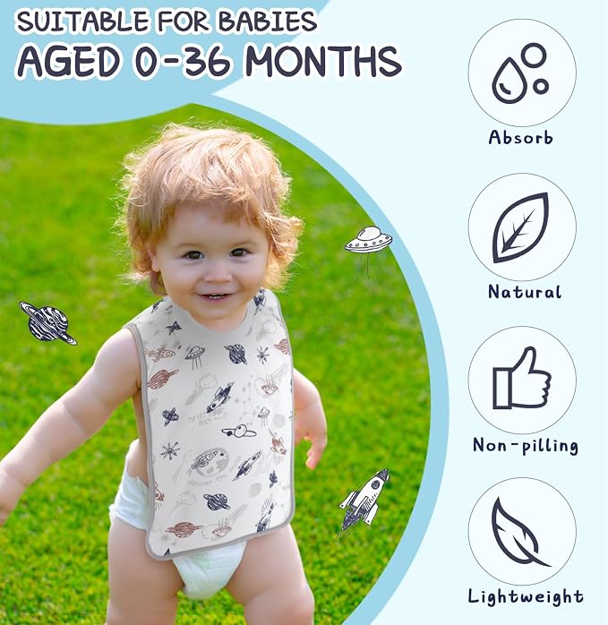Newwiee 5 Pcs Large Towel Bib Toddler - Image 5