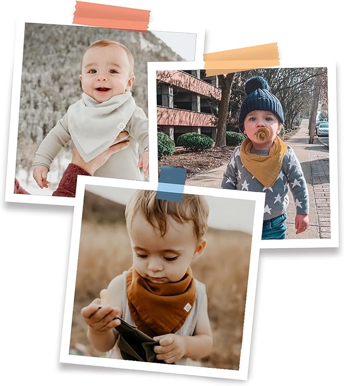 Kishu Baby Indi Organic Baby Bandana Bibs – Fairtrade 4-Way Reversible Drool - Image 8