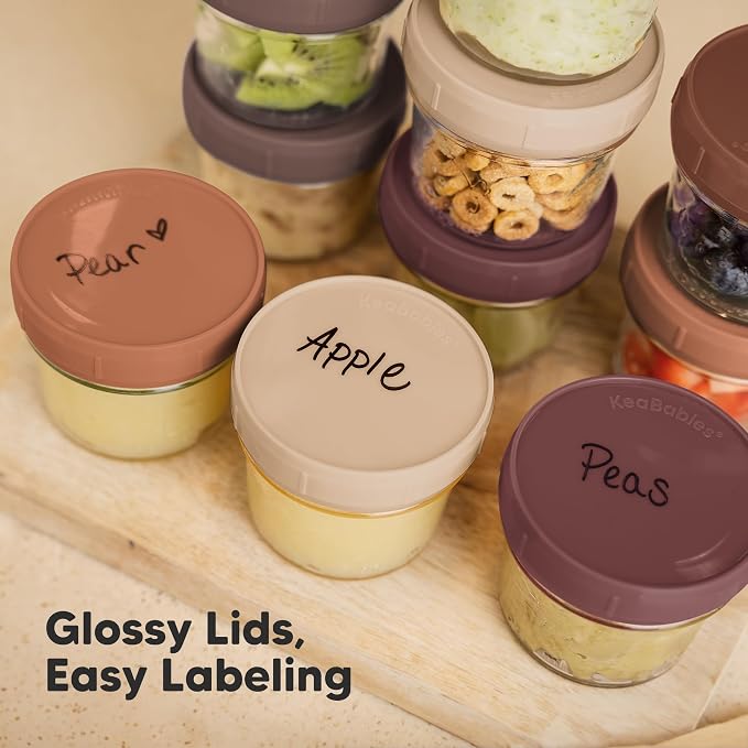 KeaBabies 12pk 4oz Glass Baby Food Containers - Image 6