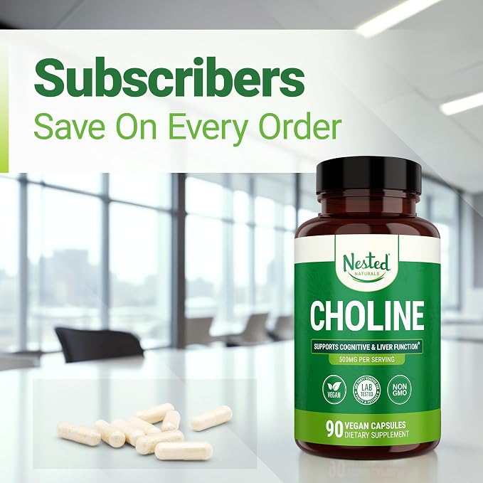 Nested Naturals Choline Bitartrate 500mg - Image 7