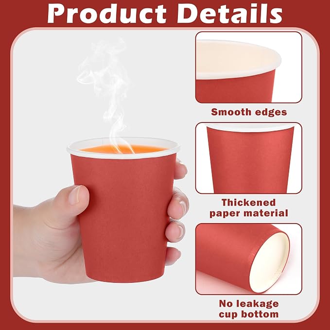 URATOT 60 Pieces 9 Ounce Disposable Paper Cups Christmas Party Cups Red Green - Image 3