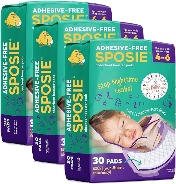 Sposie Overnight Diaper Booster Pads, Stops Leaks and Bedwetting, Original by Sposie