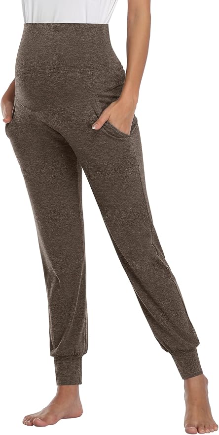 AMPOSH Women's Maternity Pants Stretchy Lounge Workout Pants Casual Loose Comfy - Image 3