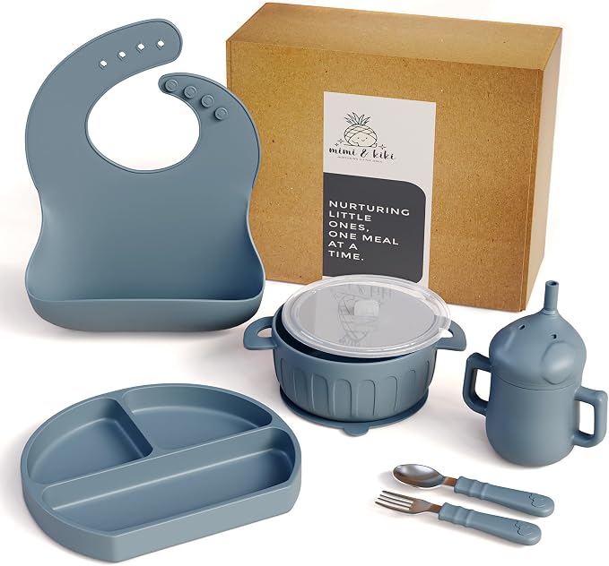 mimi & kiki BPA-Free Silicone Baby Feeding Set, Baby Plates and Bowls Set - Image 8