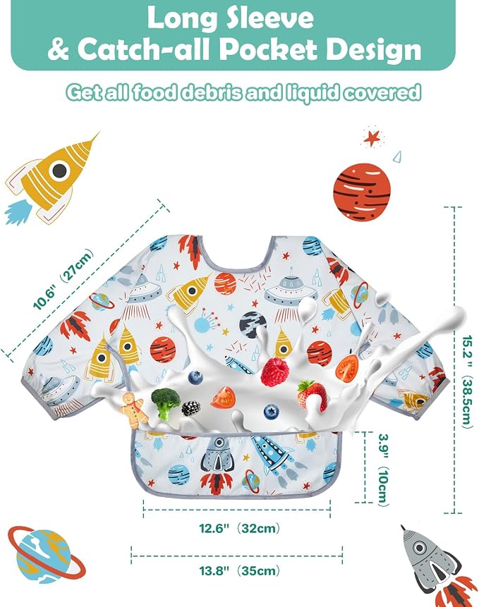 Lictin Long Sleeve Bibs 5 Pack - Image 3
