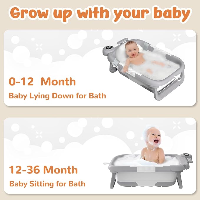 Collapsible Baby Bathtub for Newborn to Toddler, Portable Baby Bath Tub for - Image 4