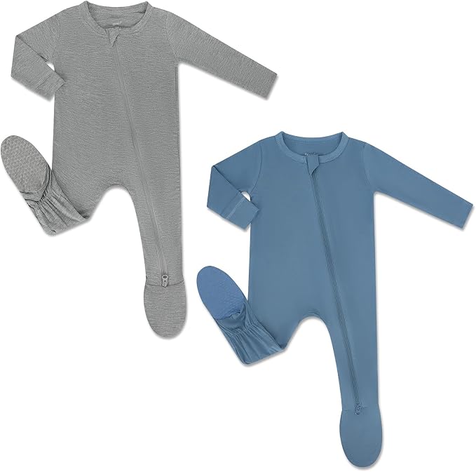 HAPIU Rayon from Bamboo Baby Footed Pajamas, 2 Way Zipper YKK, Footie by HAPIU