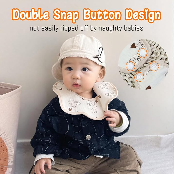 Baby Bibs Muslin Bibs 8 Pack for Drooling and Teething for Unisex Girls Boys - Image 2