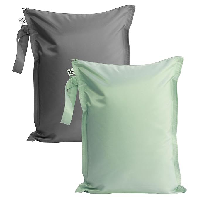 Tiny Twinkle Wet Dry Bag – 2 Pack Reusable Waterproof & Mess Proof Wet Bags by TinyTwinkle