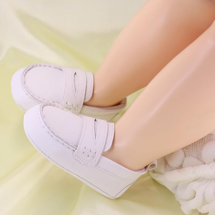 LONSOEN Baby Girls Boys Loafers Prewalker Dress Crib Shoes - Image 4