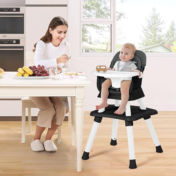 Baby High Chair, 8 in 1 Convertible Highchairs - Image 2