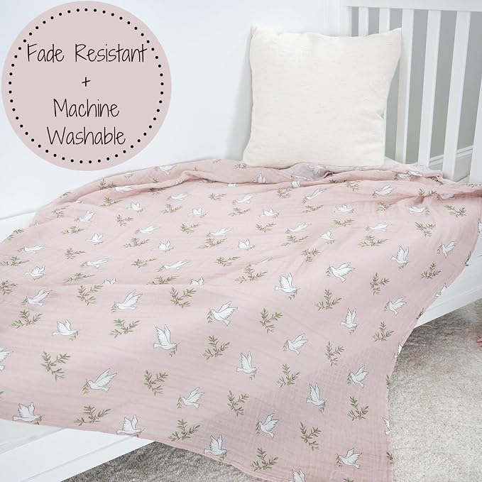 LollyBanks Baby Blanket, 100% Cotton Muslin Swaddle, Soft 47 x 47 Inches - Image 3