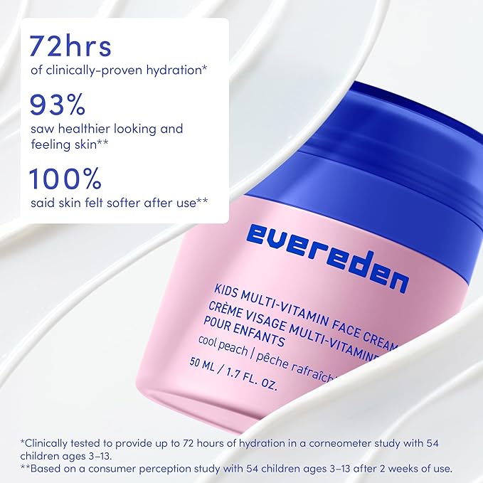 Evereden Kids Face Cream: Cool Peach, 1.7 oz. | Face Lotion | Clean and - Image 5