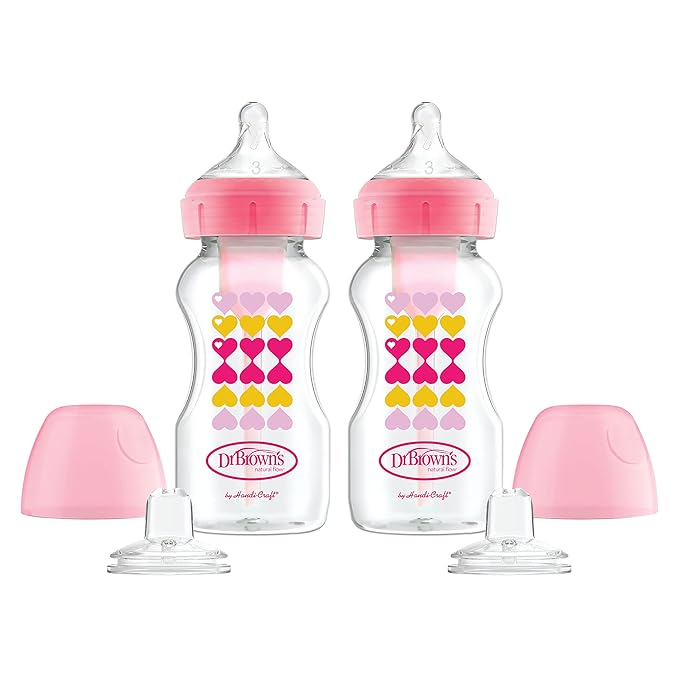 Dr. Brown’s Anti-Colic Options+ Wide-Neck Sippy Bottle Starter Kit, by DrBrowns