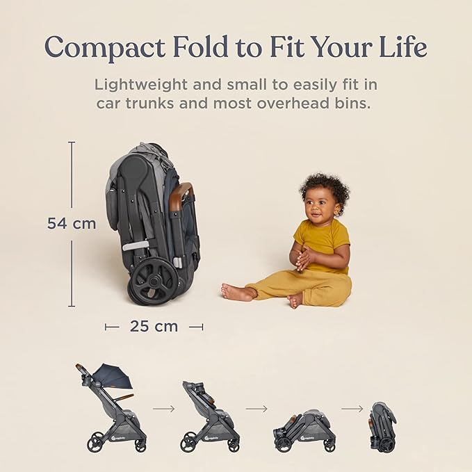 Ergobaby Metro+ Deluxe Compact Baby Stroller, Lightweight Umbrella Stroller - Image 5
