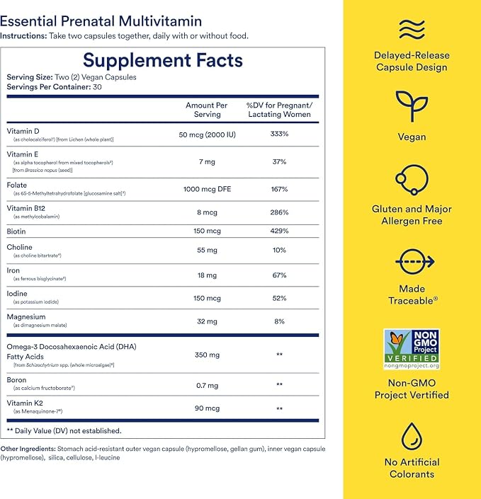 Ritual Essential for Women Prenatal Multivitamin: Folate & Choline for Neural - Image 3