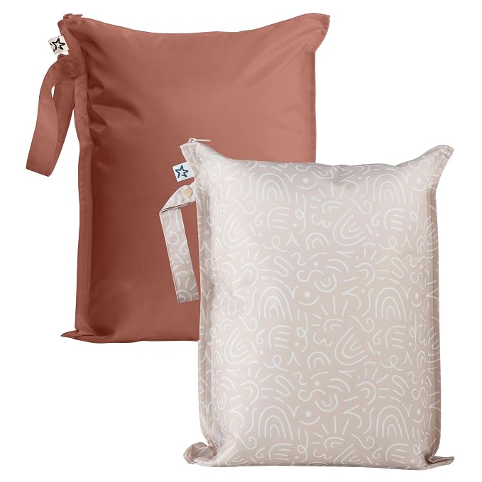 Tiny Twinkle Wet Dry Bag – 2 Pack Reusable Waterproof & Mess Proof Wet Bags by TinyTwinkle