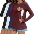 4 Pack Women's Nursing Breastfeeding Tops, Long Sleeve Maternity Shirts Loose by Sweetyweee