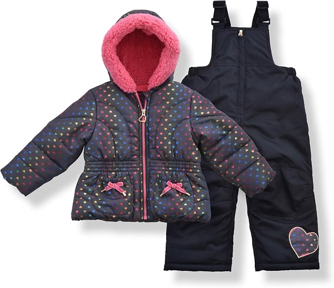 Arctic Quest Little Girls Bib Snow Pants and Ski Jacket Water-Resistant Snowsuit by ArcticQuest