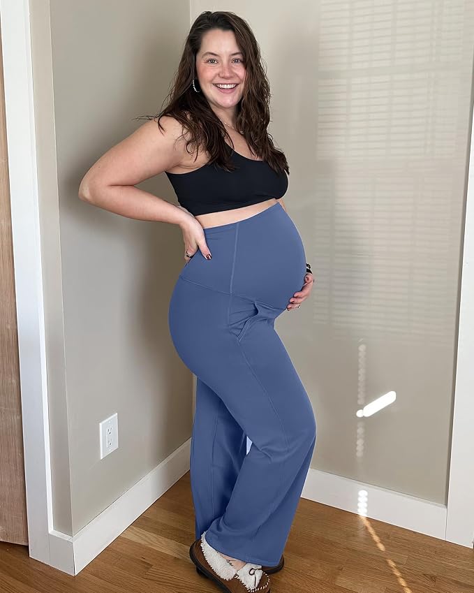 G4Free Maternity Pants Over The Belly Yoga Dress Work Pregnancy Pants Stretchy - Image 5